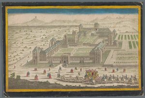Gezicht op het Château de Vincennes door Jean François Daumont