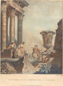 Overblijfselen van een Tempel in Griekenland door Jean François Janinet after Giovanni Paolo Panini