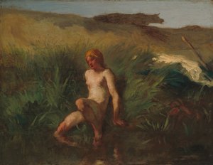 De baadster door Jean Francois Millet