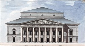 Gevel van het Sint-Petersburgse Keizerlijke Bolshoi Kamenny Theater door Jean François Thomas de Thomon