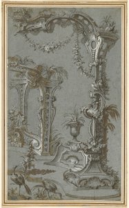 Een Rococo Tuin Trellis en Prieel