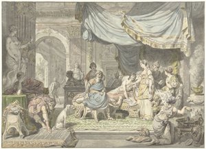 Antiochus probeert de liefde voor zijn moeder Stratonice te verbergen door Jean Grandjean
