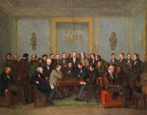 Epische schaakpartij tussen Pierre Saint Amant en Howard Staunton in 1843 door Jean Henri Marlet