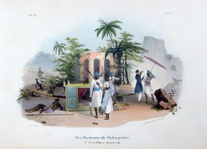 Palanquin-dragers door Jean Henri Marlet
