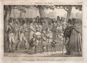 Scènes van Parijs: Promenade in de Tuilerieën. Waar kijken ze naar?