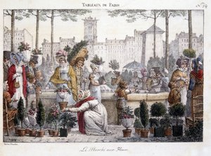 De bloemenmarkt door Jean Henri Marlet