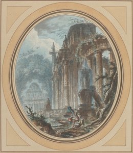 Tuin Capriccio met Antieke Ruïnes door Jean Henry Alexandre Pernet
