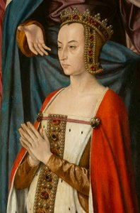 Hertogin Anne de Beaujeu (detail). Drieluik van de meester van Moulins