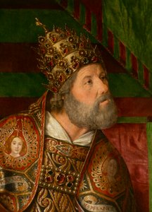 Sint Petrus, detail. Drieluik van de meester van Moulins