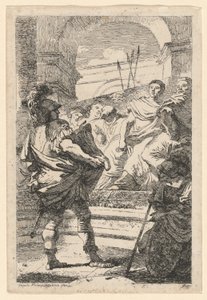 Mucius Scaevola door Jean Honoré Fragonard after Giovanni Battista Tiepolo