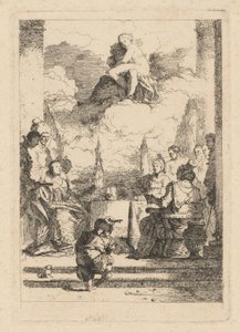 Het Banket van Antony en Cleopatra door Jean Honoré Fragonard after Giovanni Battista Tiepolo