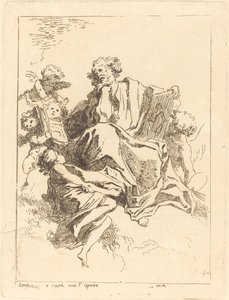 Sint Lucas door Jean Honoré Fragonard after Giovanni Lanfranco