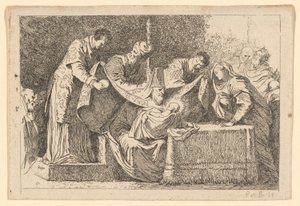 De besnijdenis door Jean Honoré Fragonard after Jacopo Tintoretto