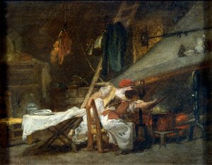Bij de kachel, 18e of vroege 19e eeuw