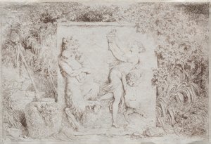 Bacchanaal door Jean Honore Fragonard