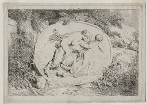 Bacchanalen: Nimf op een sater, 1763 door Jean Honore Fragonard