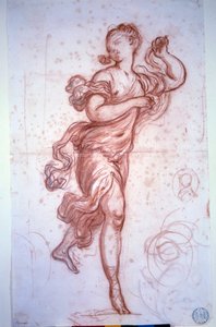 Danseres gekleed in antieke stijl door Jean Honore Fragonard