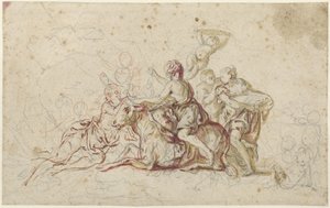 Europa ontvoerd door Jupiter in de gedaante van een stier door Jean Honore Fragonard