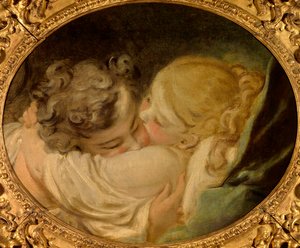 De kus door Jean Honore Fragonard
