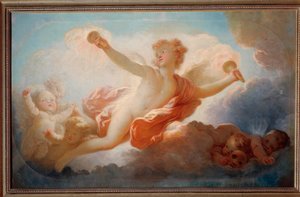 De liefde die het universum kust door Jean Honore Fragonard