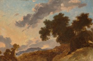Berglandschap bij zonsondergang door Jean Honore Fragonard