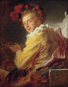Muziek, een portret van Monsieur de la Breteche, broer van de Abt van Saint-Non, 1769 door Jean Honore Fragonard