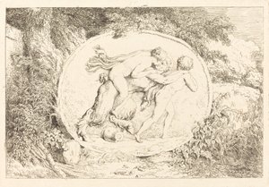 Nimf Rijdend op een Sater door Jean Honore Fragonard