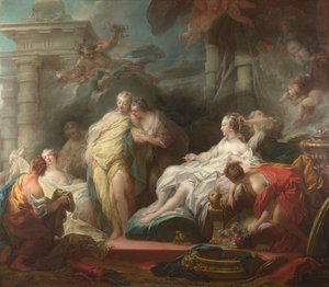 Psyche toont haar zusters haar geschenken van Cupido, 1753 door Jean Honore Fragonard