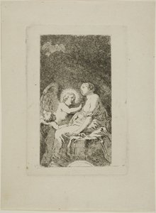 Sint-Catharina van Alexandrië genezen door een engel door Jean Honore Fragonard