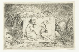 Sater en nimf met twee kinderen door Jean Honore Fragonard