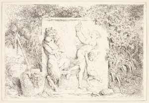 Saters Dansen van Bacchanales, of Saterspelen door Jean Honore Fragonard