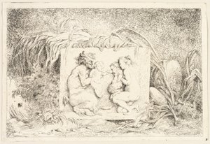 Familie van de sater uit Bacchanales, of de spelen van de sater door Jean Honore Fragonard