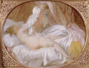 Het hemd verwijderd of De dame die zich uitkleedt, voor 1778 door Jean Honore Fragonard