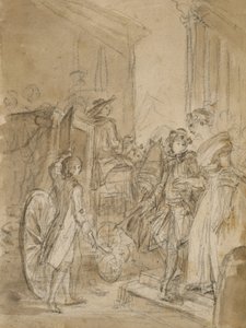 Het vertrek per koets door Jean Honore Fragonard