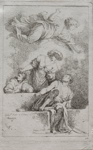 De discipelen bij het graf door Jean Honore Fragonard