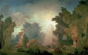 Het Feest in Saint-Cloud (detail) door Jean Honore Fragonard