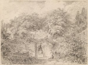 Het kleine park door Jean Honore Fragonard