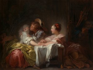 De Gestolen Kus, c.1760 door Jean Honore Fragonard