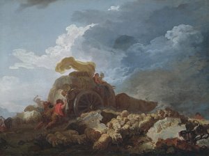 De storm, ca. 1759 door Jean Honore Fragonard
