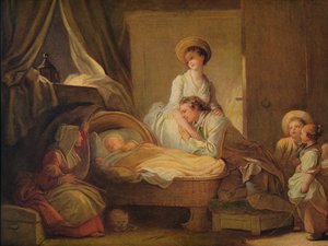 Het bezoek aan de kinderkamer, ca. 1775 door Jean Honore Fragonard