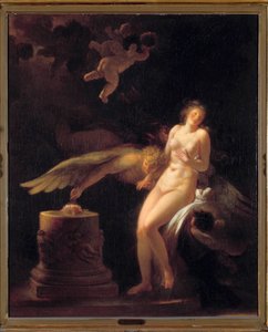 Het offer van de roos door Jean Honore Fragonard