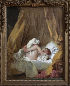 Jong meisje met een hond door Jean Honore Fragonard