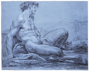 Een Zittende Faun, c.1755-57 door Jean II Restout
