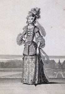 Vrouwelijke balletkostuums, gravure door Jean Berain de Oudere, Frankrijk door Jean I  Berain