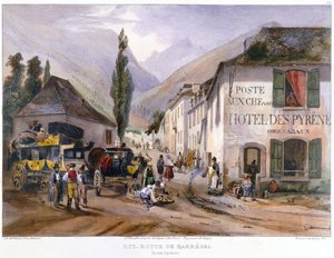 Aankomst en Reparatie van een Postkoets in Luz op de Weg naar Barreges, c.1840 door Jean Jacottet