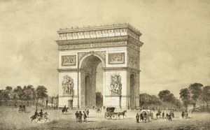 De Triomfboog, Parijs, gegraveerd door Auguste Bry