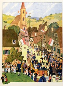 Het verhaal van Elzas vertelt de kinderen; Koning Karel X heeft Mulhouse door Jean Jacques (1873 1951) Waltz