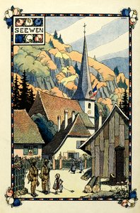 Het driekleurige paradijs: Seewen 1918 door Jean Jacques (1873 1951) Waltz
