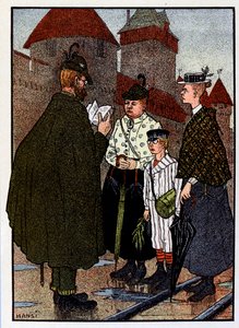 Vogesen Bilder (beelden van de Vogezen); Bezoek aan het kasteel door Jean Jacques (1873 1951) Waltz