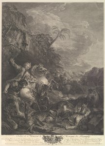 De tijgerjacht, 18e eeuw door Jean Jacques Flipart